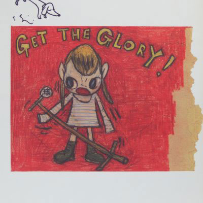 Yoshitomo Nara (d'après) / dans le gout de - Get The Glory !, 2005 Dessin à l’encre signée à la mains sur page du livre Drawing File.