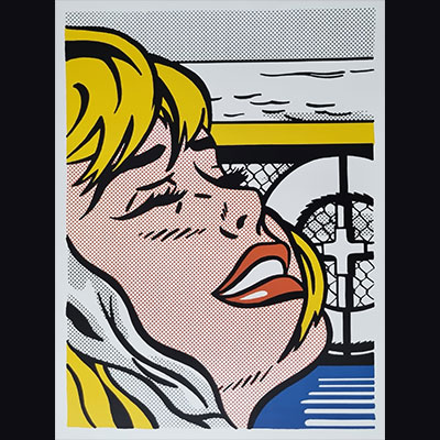 Roy LICHTENSTEIN (1923-1997) Girl with boat, color offset print from 1980/89