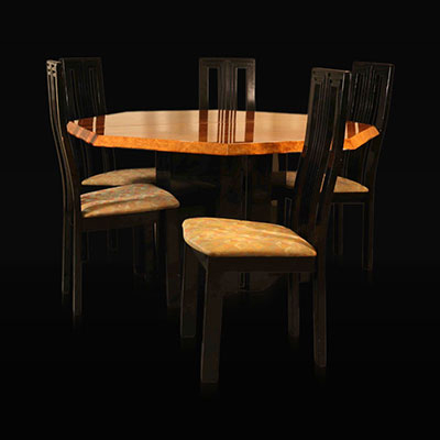 Design furniture - roche bobois dining room buffet table and 6 chairs