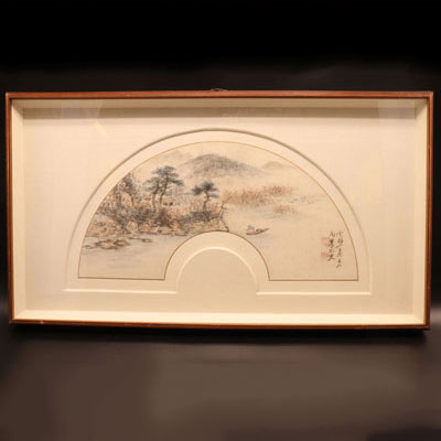 peinture chinoise en forme d'éventail