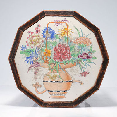 Table dessus porcelaine de chine de la famille rose XIXème