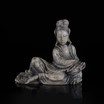 Chine Guanyin en pierre époque Qing 