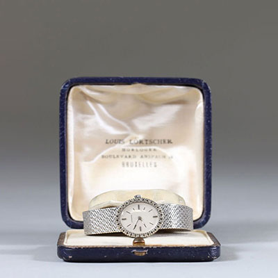 Longines montre en or blanc (18k) et diamants