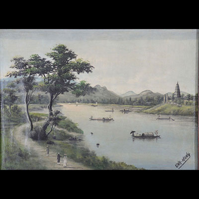 UNG MONG (19th-20th century) Oil on canvas 