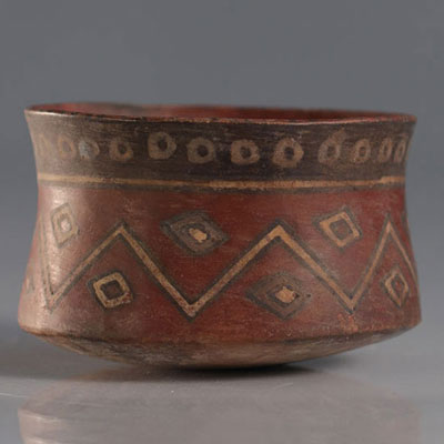 Bowl anthropomorphic geometric shape and patterns South Inca / Southern Highland Peru 1450 to 1532 AD