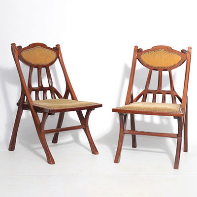 Travail Belge 2 chaises Art Nouveau