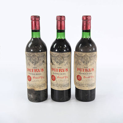 3 bouteilles PETRUS pomerol rouge 1969