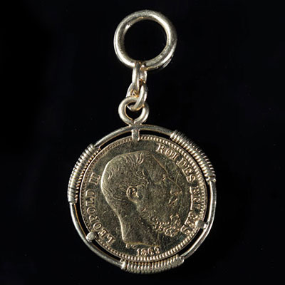 Pièce 20 francs Or - Léopold II et monture or ( 10.20gr)