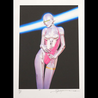 Hajime Sorayama - Robot sexy Tirage numérique sur papier Signé au crayon et numéroté x/25. numérotée x/25 A.P. Cachet sec de l'artiste