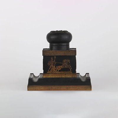 Bronze inkwell with two period Empire patinas