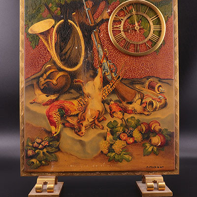 André MARGAT (1903-1999) pendule en bronze peint