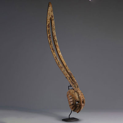 Zoomorphic mask surmounted by two long horns, Mossi, Burkina Faso