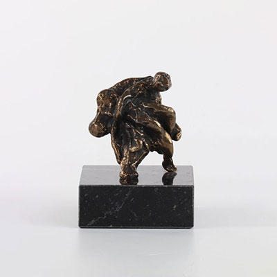 Salvador Dali Pieta 1974. Bronze sculpture with brown patina. Signed 