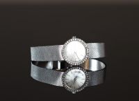 Juvenia Montre-bracelet de dame en or gris et diamants