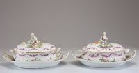 Pair of Meissen porcelain vegetable dishes