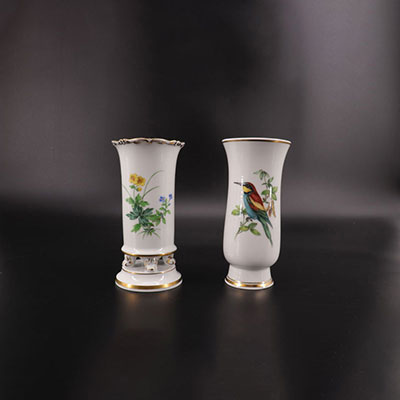 Meissen 2 vases en porcelaine 