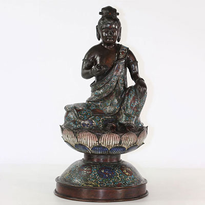 Asie Bouddha en bronze cloisonné 18ème