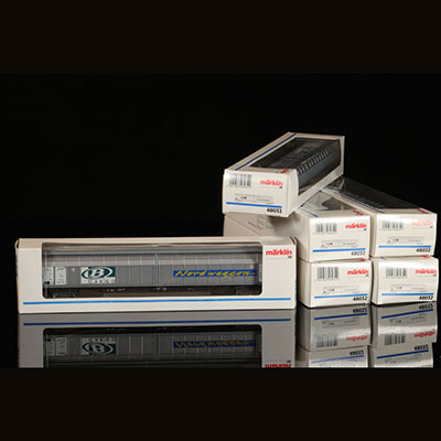 Train - Scale model - Marklin HO set of 6x 48032 - Set of 6 boxes each containing 1 SNCB Cargo 