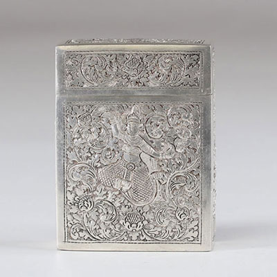 India silver box decorated with a character