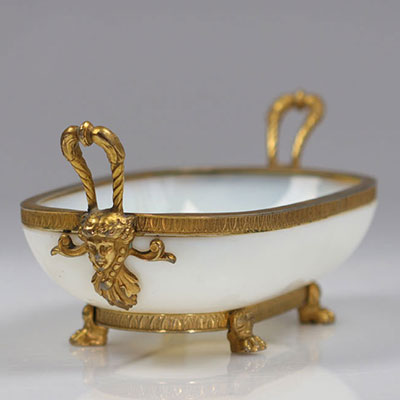 Cup in opaline and gilded bronze