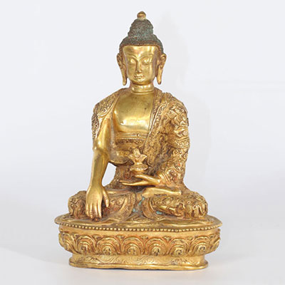 Chine Tibet Bouddha en bronze doré