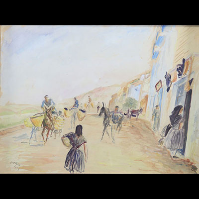 Adrien DUPAGNE (1889-1980) watercolor 