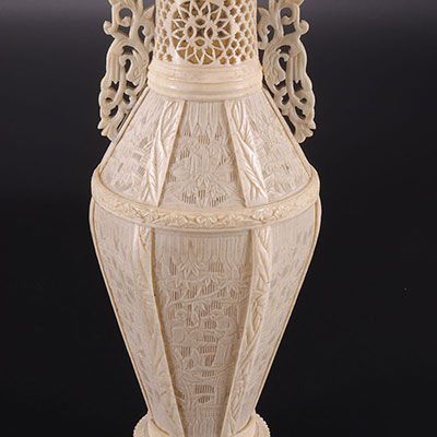 CHINA - ivory vase - canton - XIXth
