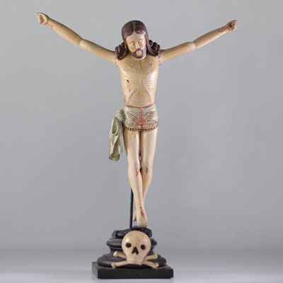 Christ in carved wood South America 19th