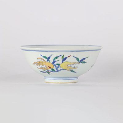 Doucai bowl with fruit decoration Yongzheng brand