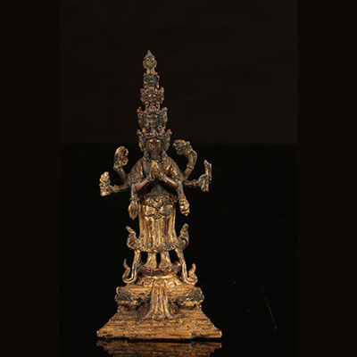 A filt bronze figure of avalokiteshavara