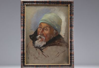 Nikolaos XIMONAS (1866-1929)  Huile sur carton portrait d'homme 1922