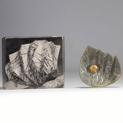Olivier STREBELLE (1927-2017) glazed stoneware shell bowl