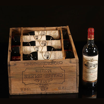 Vin - 12 bouteilles 75 cl Rouge Moulis Château Chasse-Spleen cru exceptionnel 1988 S.A Château Chasse-Spleen 75 cl 12 bouteilles