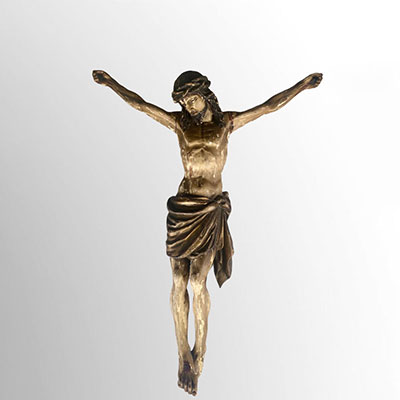 Christ en bois polychrome vers 1800