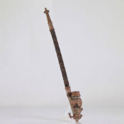 Bronze pipe from Cameroon, old French collection.