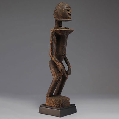Dogon statue, Mali, male figure with dark patina