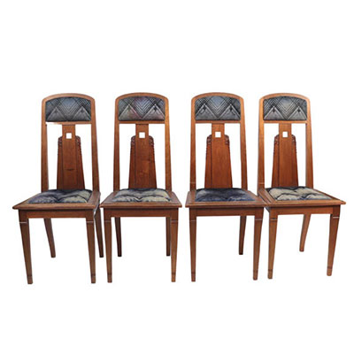 Chairs (4) Belgian Art Deco work