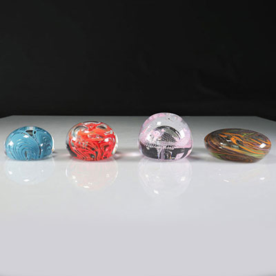 Paperweight. Lot of 4 Christophe Genard signed