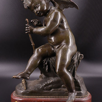 法国 - 丘比特青铜雕像 - CHARLES LEMIRE