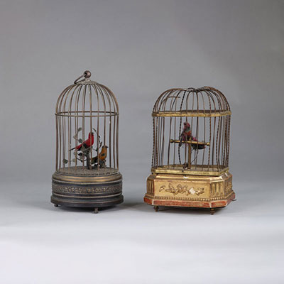 Mechanical songbird cage (set of 2)