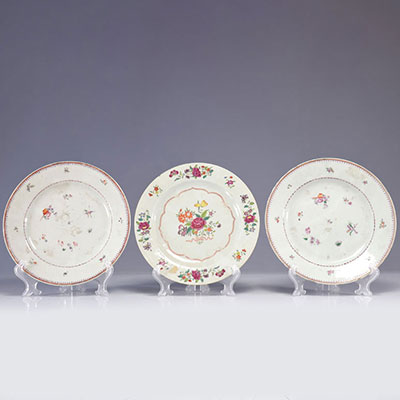 Plates (3) of the 18th century pink family