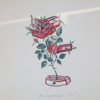 Salvador Dali Rosa e Morti floriscens - with signature