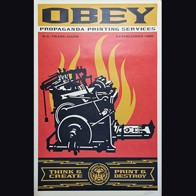 OBEY GIANT, Shepard FAIREY (USA, 1970)Print and Destroy, 2020.-Silkscreen.-Hand signed and dated