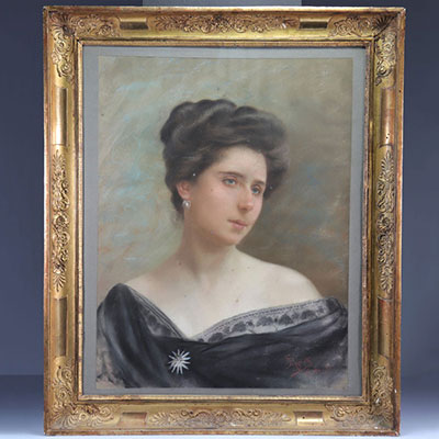 Portrait of a pastel Neapolitan school woman