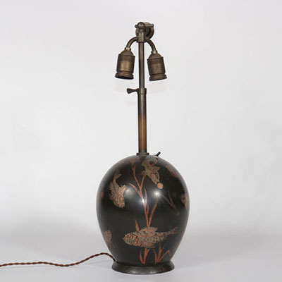 WMF lamp base with fish decoration