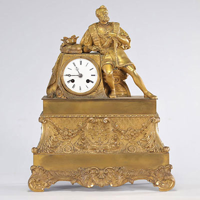 Pendule en bronze doré d'époque Charles X (1824-1830)