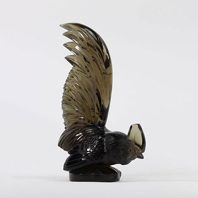 René LALIQUE (1860- 1945) “Coq Nain” mascot Topaz (slight shine on the tail) twentieth
