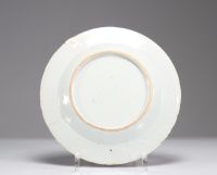 China - Plates (7) in white and blue porcelain with landscape decoration, 18th century