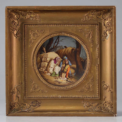 19th century framed porcelain plate