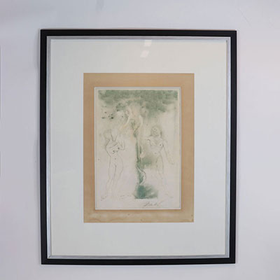 Salvador Dali « Adam et Eve » Lithographie Signée dans la planche et contre signé au crayon Annotée EA